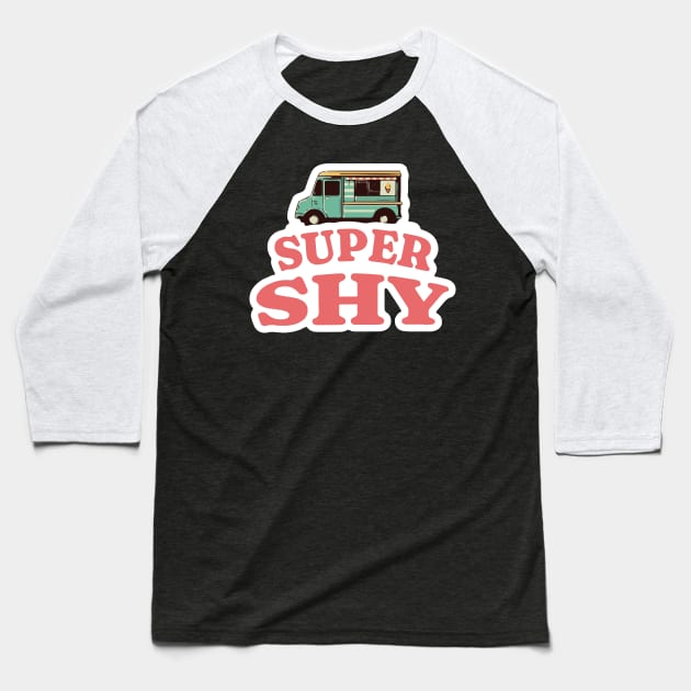 New jeans super shy typography font bunny tokki | Morcaworks Baseball T-Shirt by Oricca